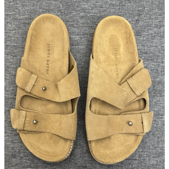 Jenny Kayne Suede Hutton Slide Sandal Tan Size EU 38 US 8